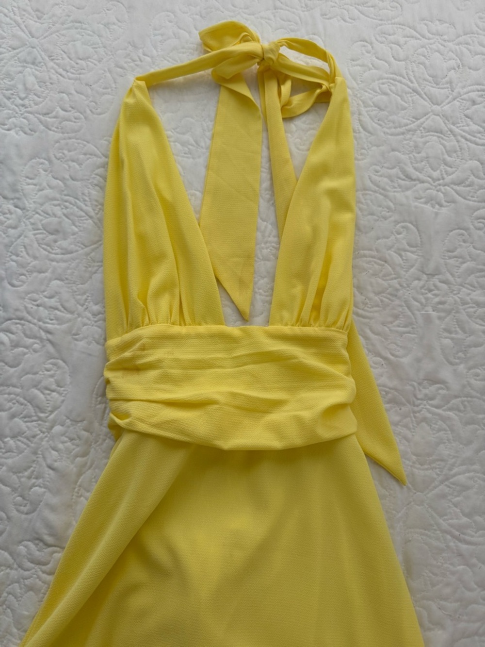 Sunny Yellow Halter Maxi Dress
